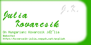 julia kovarcsik business card